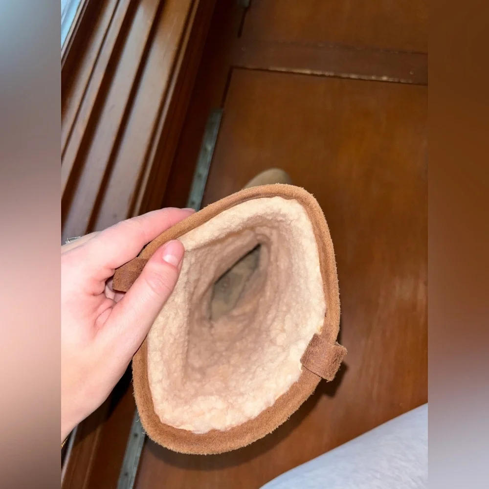 Womens UGG high heel platform suede warm boots - Picture 10 of 12